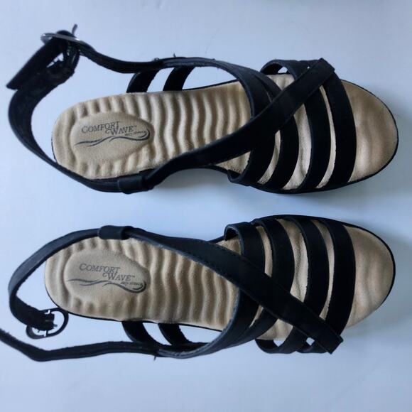 Comfort Wave by Easy Street Black Sandals Size 8Wide NWOT - Picture 4 of 6